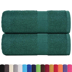 vidaXL Guest Towels 2 pcs Green 30x50 cm 360 gsm 100% Cotton