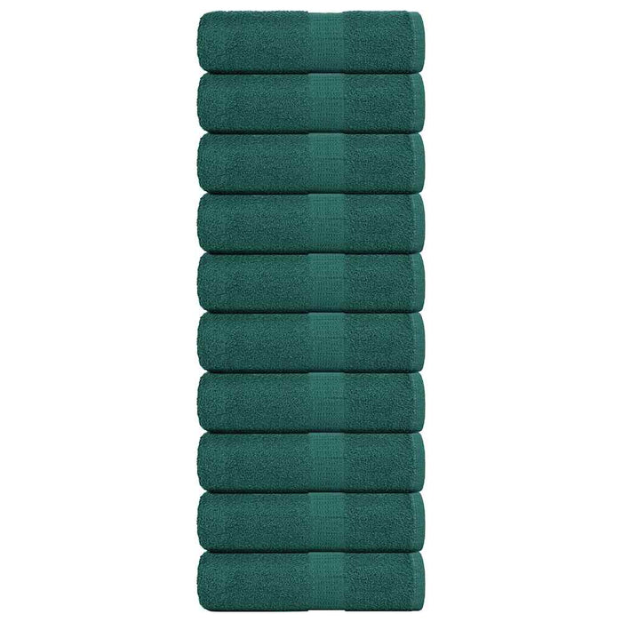 vidaXL Guest Towels 10 pcs Green 30x50 cm 360 gsm 100% Cotton