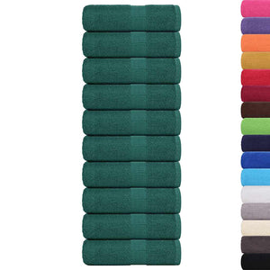 vidaXL Guest Towels 10 pcs Green 30x50 cm 360 gsm 100% Cotton