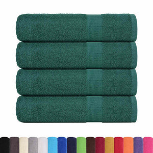 vidaXL Hand Towels 4 pcs Green 50x100 cm 360 gsm 100% Cotton