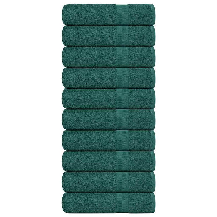 vidaXL Hand Towels 10 pcs Green 50x100 cm 360 gsm 100% Cotton