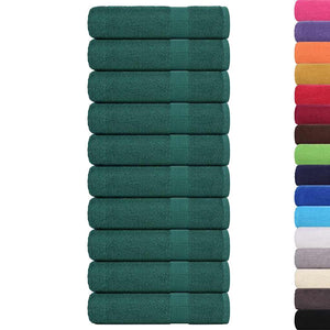 vidaXL Hand Towels 10 pcs Green 50x100 cm 360 gsm 100% Cotton