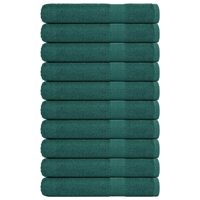 vidaXL Sauna Towels 10 pcs Green 80x200 cm 360 gsm 100% Cotton