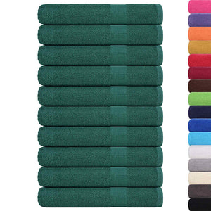 vidaXL Towels 10 pcs Green 100x200 cm 360 gsm 100% Cotton