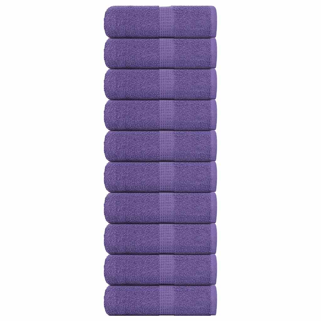 vidaXL Guest Towels 10 pcs Purple 30x50 cm 360 gsm 100% Cotton