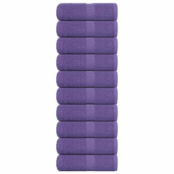 vidaXL Guest Towels 10 pcs Purple 30x50 cm 360 gsm 100% Cotton