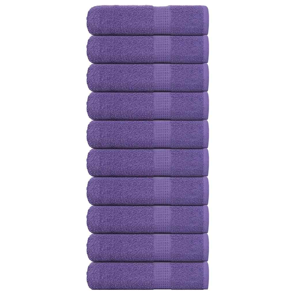 vidaXL Hand Towels 10 pcs Purple 50x100 cm 360 gsm 100% Cotton