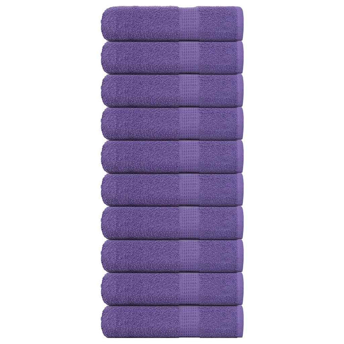 vidaXL Hand Towels 10 pcs Purple 50x100 cm 360 gsm 100% Cotton