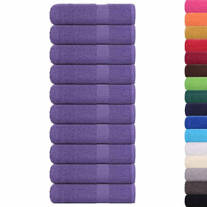 vidaXL Hand Towels 10 pcs Purple 50x100 cm 360 gsm 100% Cotton