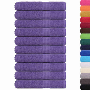 vidaXL Towels 10 pcs Purple 100x200 cm 360 gsm 100% Cotton