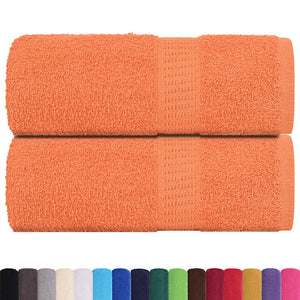 vidaXL Soap Towels 2 pcs Orange 30x30 cm 360 gsm 100% Cotton