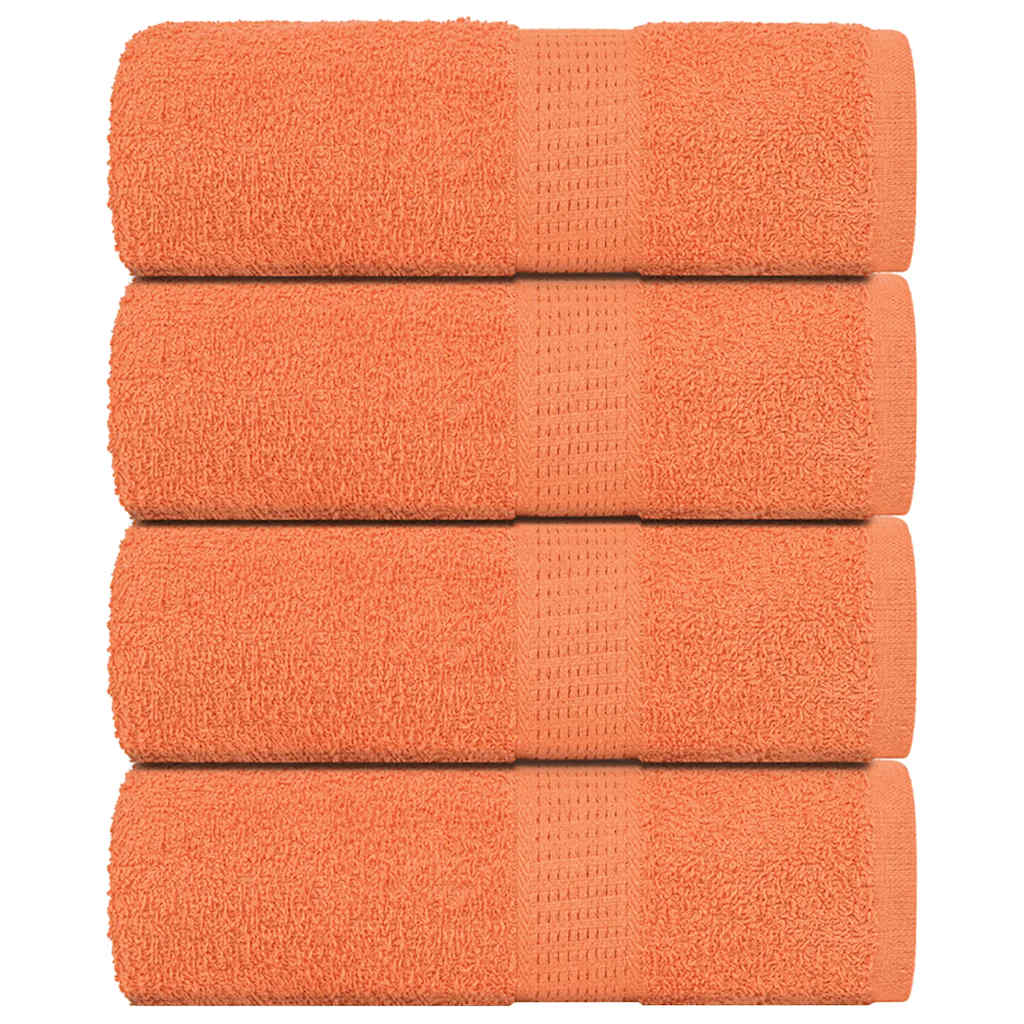 vidaXL Soap Towels 4 pcs Orange 30x30 cm 360 gsm 100% Cotton