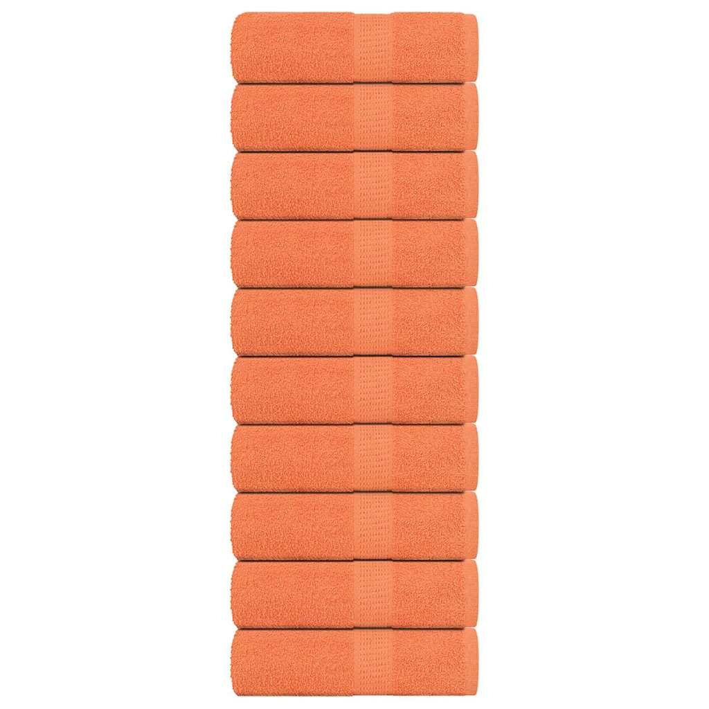 vidaXL Soap Towels 10 pcs Orange 30x30 cm 360 gsm 100% Cotton