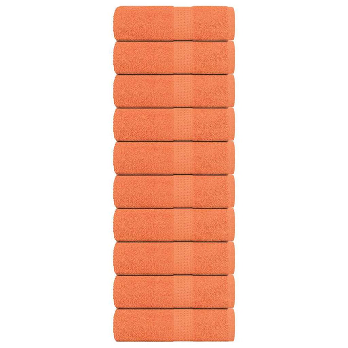 vidaXL Soap Towels 10 pcs Orange 30x30 cm 360 gsm 100% Cotton