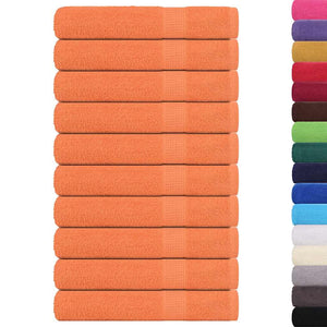 vidaXL Towels 10 pcs Orange 100x200 cm 360 gsm 100% Cotton