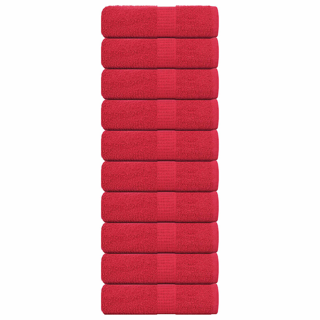 vidaXL Soap Towels 10 pcs Red 30x30 cm 360 gsm 100% Cotton