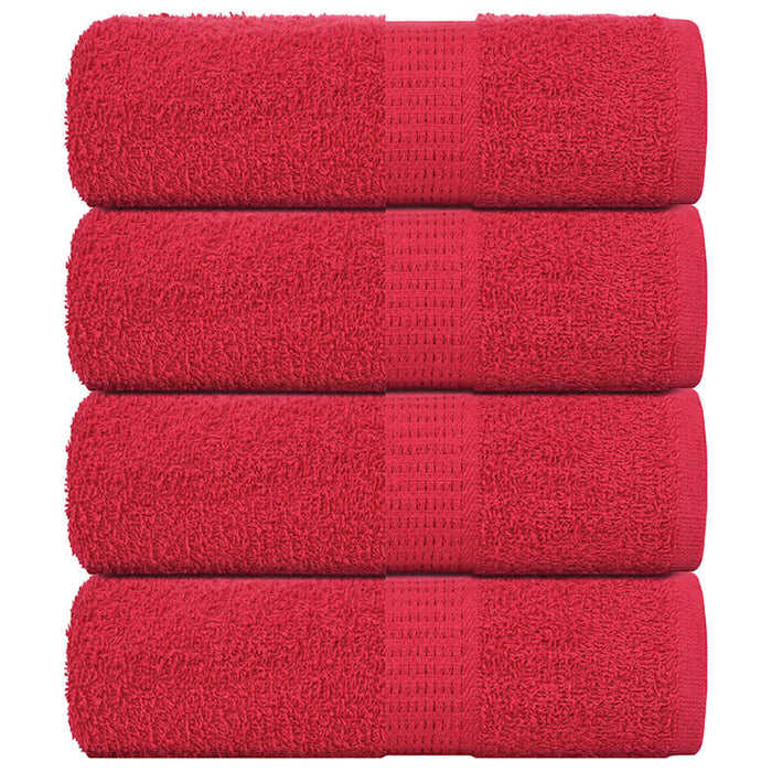 vidaXL Guest Towels 4 pcs Red 30x50 cm 360 gsm 100% Cotton