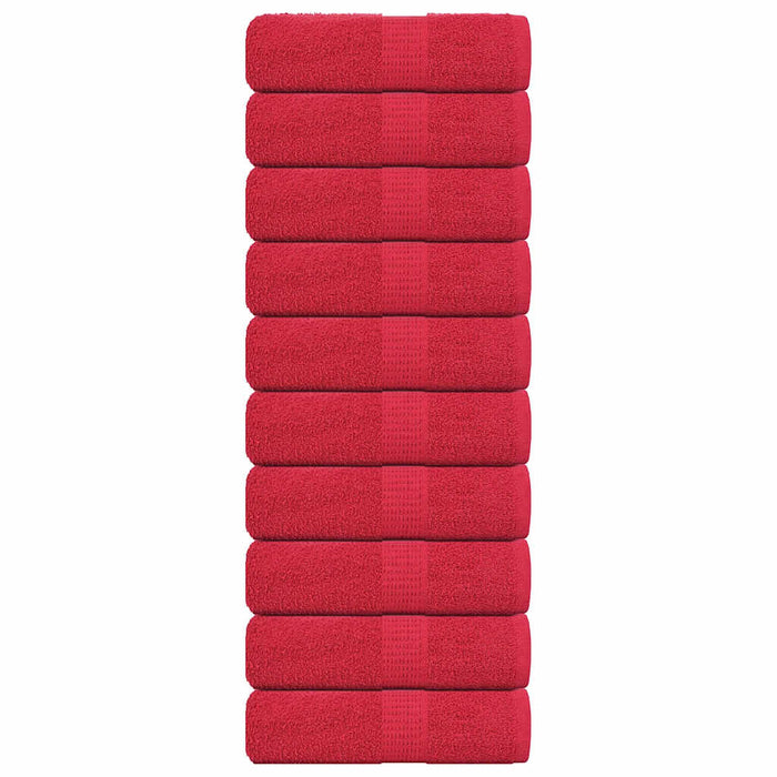 vidaXL Guest Towels 10 pcs Red 30x50 cm 360 gsm 100% Cotton