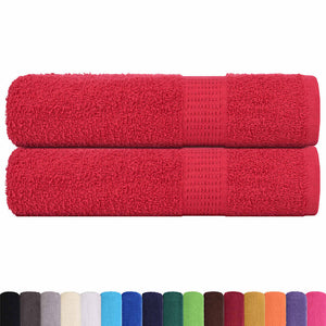 vidaXL Hand Towels 2 pcs Red 50x100 cm 360 gsm 100% Cotton