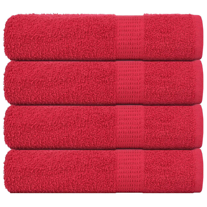 vidaXL Hand Towels 4 pcs Red 50x100 cm 360 gsm 100% Cotton