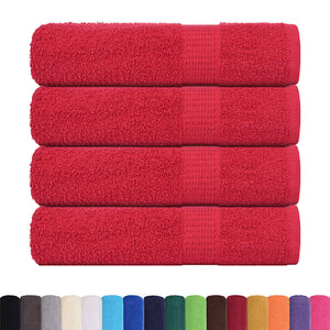 vidaXL Hand Towels 4 pcs Red 50x100 cm 360 gsm 100% Cotton