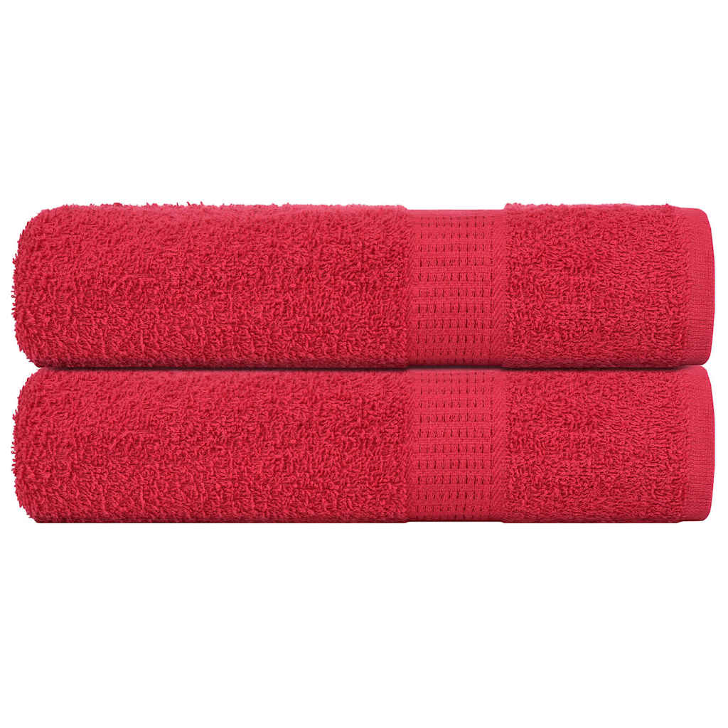 vidaXL Bath Towels 2 pcs Red 100x150 cm 360 gsm 100% Cotton