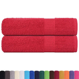 vidaXL Bath Towels 2 pcs Red 100x150 cm 360 gsm 100% Cotton