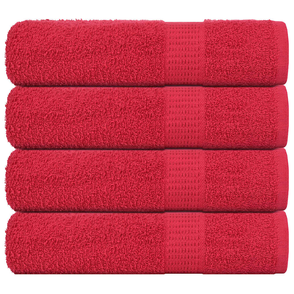 vidaXL Bath Towels 4 pcs Red 100x150 cm 360 gsm 100% Cotton