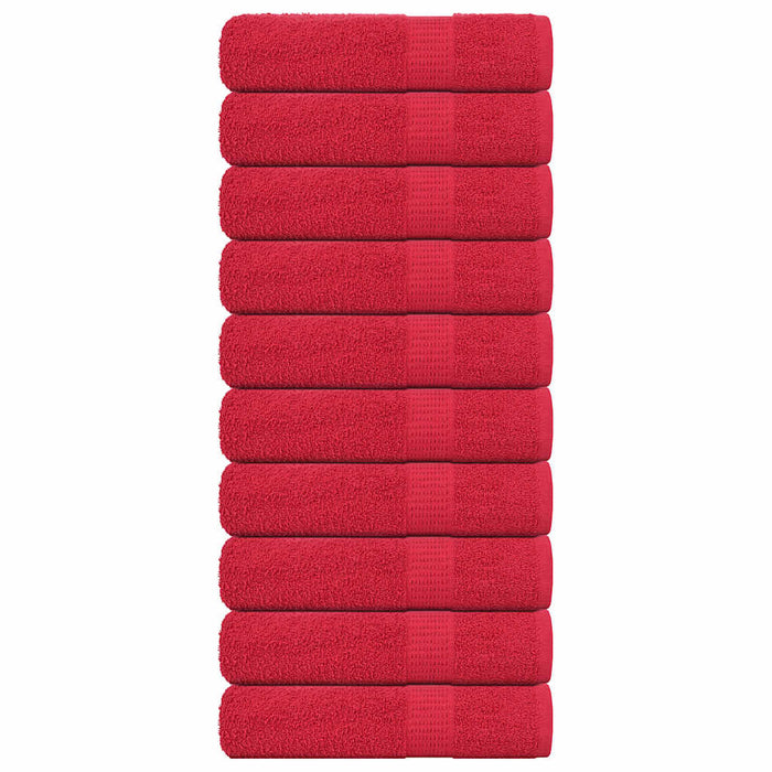 vidaXL Bath Towels 10 pcs Red 100x150 cm 360 gsm 100% Cotton