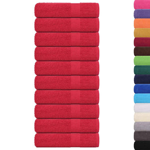 vidaXL Bath Towels 10 pcs Red 100x150 cm 360 gsm 100% Cotton