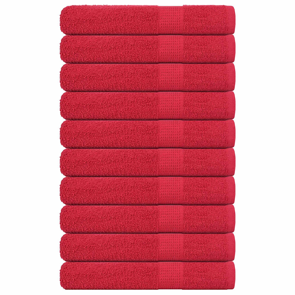 vidaXL Sauna Towels 10 pcs Red 80x200 cm 360 gsm 100% Cotton