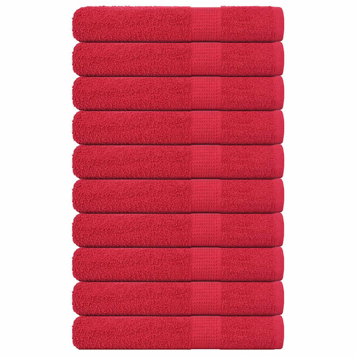 vidaXL Sauna Towels 10 pcs Red 80x200 cm 360 gsm 100% Cotton