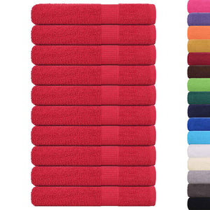 vidaXL Sauna Towels 10 pcs Red 80x200 cm 360 gsm 100% Cotton