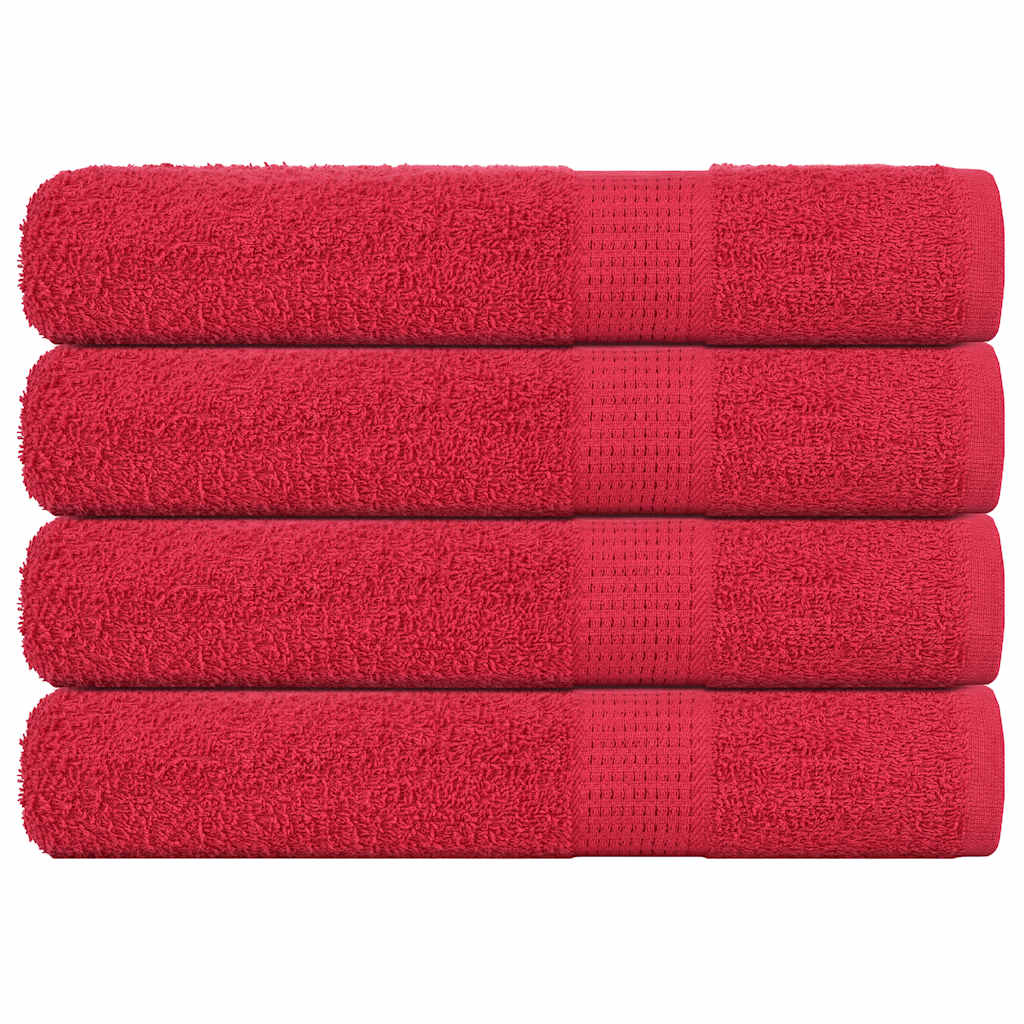 vidaXL Towels 4 pcs Red 100x200 cm 360 gsm 100% Cotton