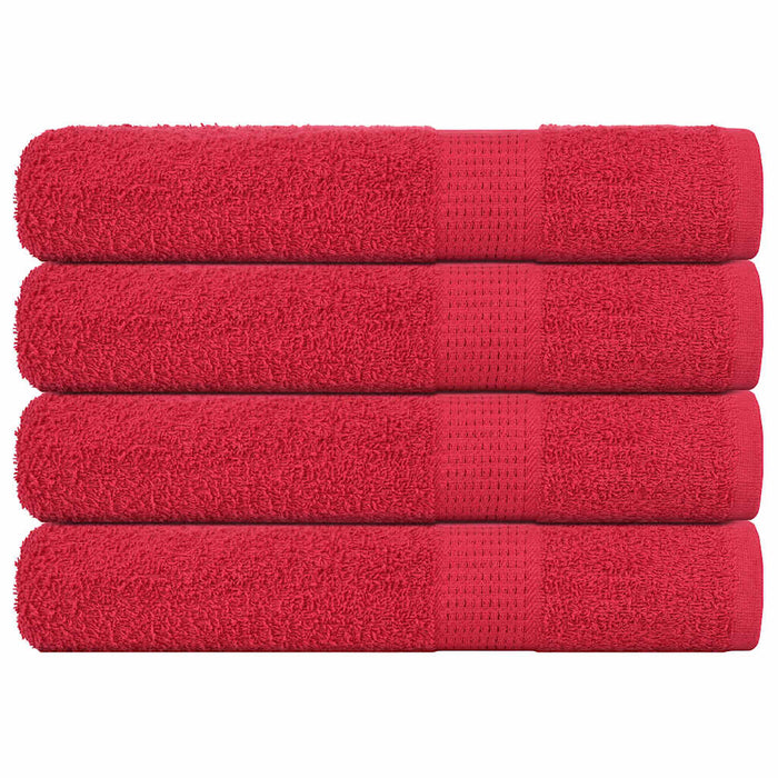 vidaXL Towels 4 pcs Red 100x200 cm 360 gsm 100% Cotton