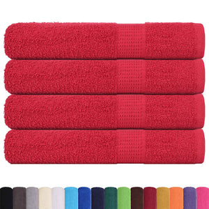 vidaXL Towels 4 pcs Red 100x200 cm 360 gsm 100% Cotton