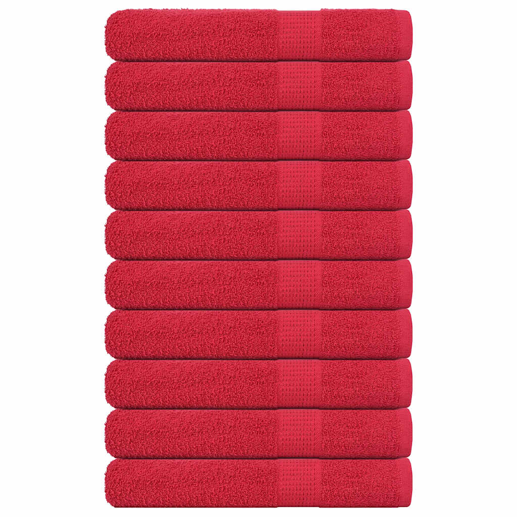 vidaXL Towels 10 pcs Red 100x200 cm 360 gsm 100% Cotton