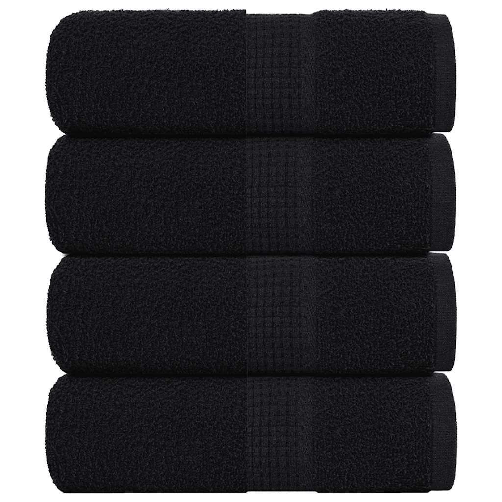 vidaXL Soap Towels 4 pcs Black 30x30 cm 360 gsm 100% Cotton