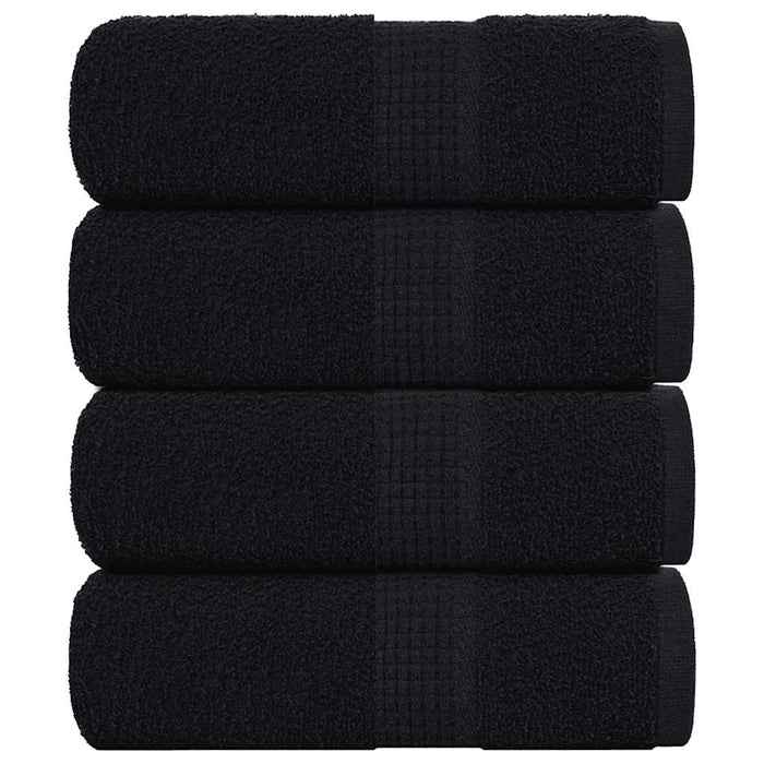 vidaXL Soap Towels 4 pcs Black 30x30 cm 360 gsm 100% Cotton