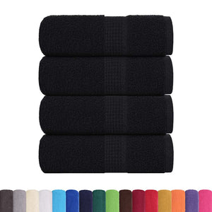 vidaXL Soap Towels 4 pcs Black 30x30 cm 360 gsm 100% Cotton