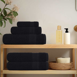 vidaXL Soap Towels 4 pcs Black 30x30 cm 360 gsm 100% Cotton