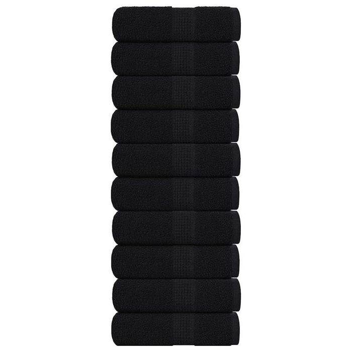 vidaXL Soap Towels 10 pcs Black 30x30 cm 360 gsm 100% Cotton