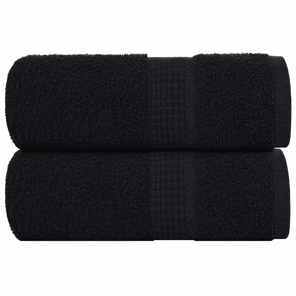 vidaXL Guest Towels 2 pcs Black 30x50 cm 360 gsm 100% Cotton