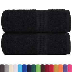 vidaXL Guest Towels 2 pcs Black 30x50 cm 360 gsm 100% Cotton