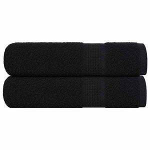 vidaXL Hand Towels 2 pcs Black 50x100 cm 360 gsm 100% Cotton