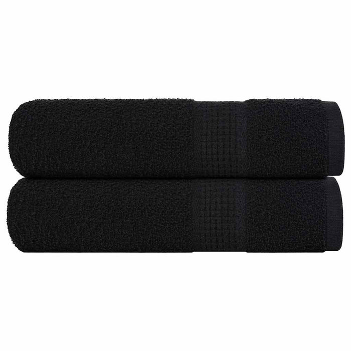 vidaXL Hand Towels 2 pcs Black 50x100 cm 360 gsm 100% Cotton