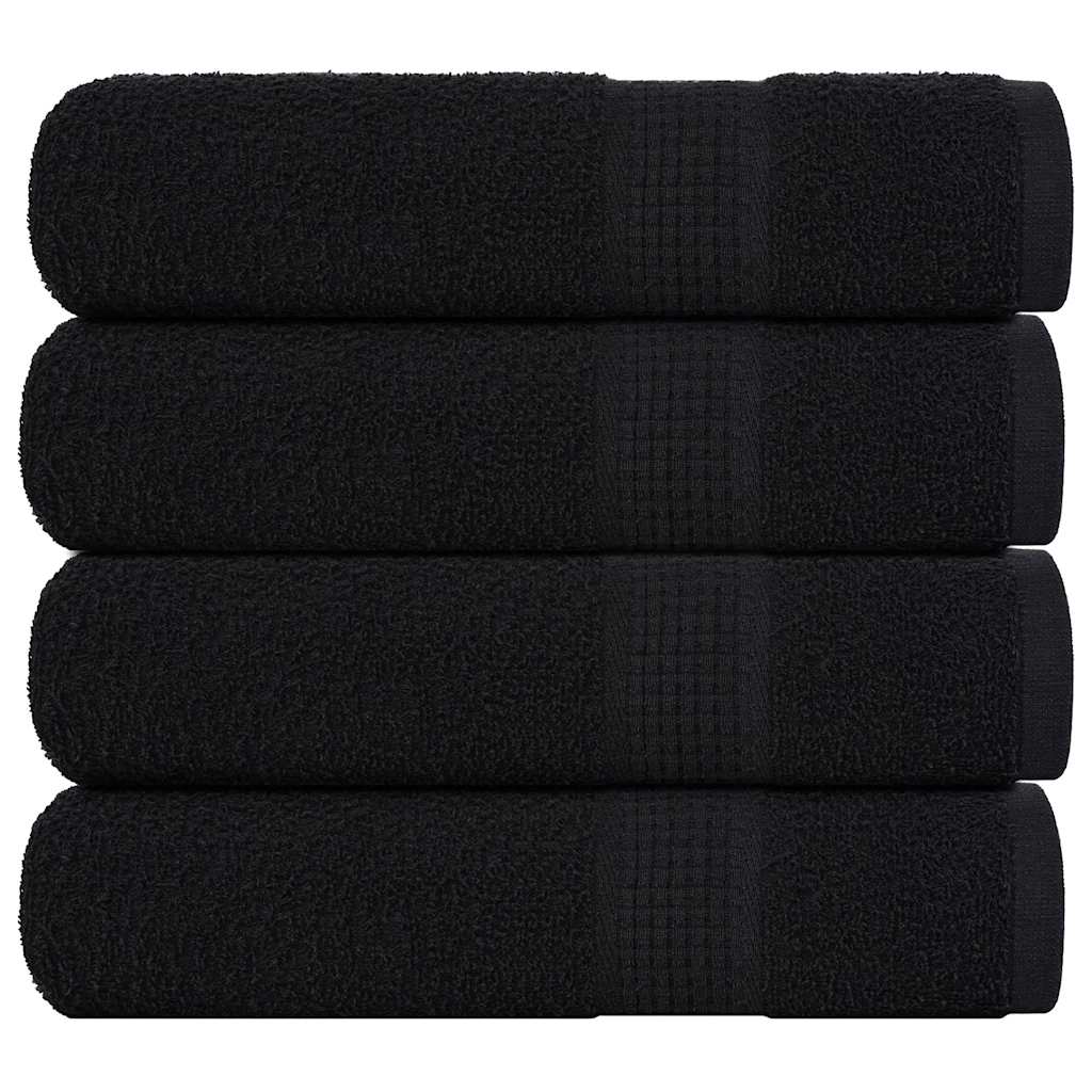 vidaXL Hand Towels 4 pcs Black 50x100 cm 360 gsm 100% Cotton