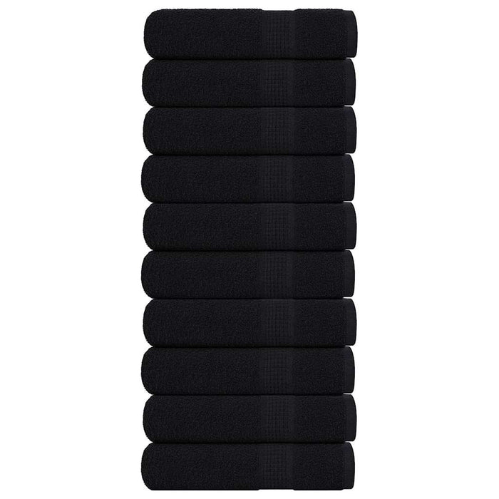 vidaXL Hand Towels 10 pcs Black 50x100 cm 360 gsm 100% Cotton