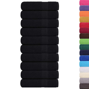 vidaXL Hand Towels 10 pcs Black 50x100 cm 360 gsm 100% Cotton