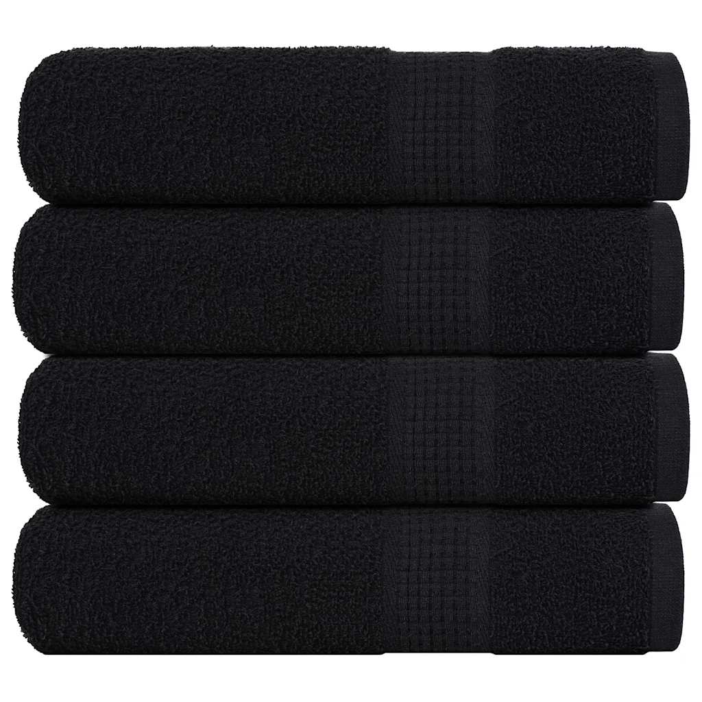 vidaXL Bath Towels 4 pcs Black 100x150 cm 360 gsm 100% Cotton